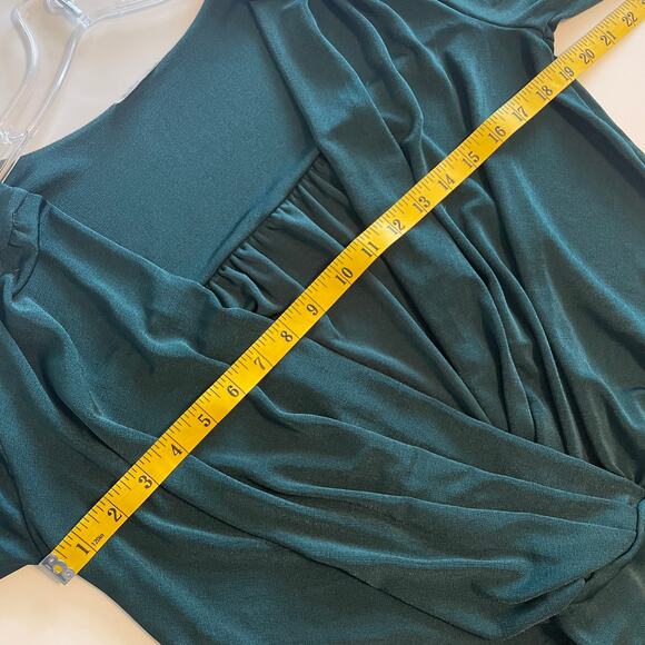 Intimately Free People Turnt Bodysuit Top Womens Medium Pine Green Faux Wrap - Picture 9 of 10